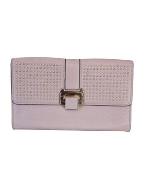 Rebecca Minkoff Cocoa Lavender Silvertone Studded Leather Clutch Wallet